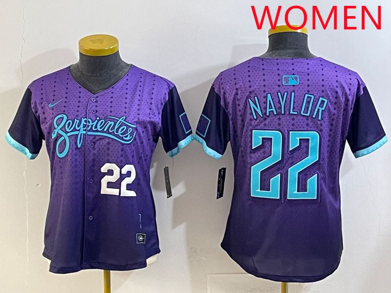 Women 2025 Arizona Diamondback #22 Naylor Purple Joint Name Nike MLB Jersey style 2